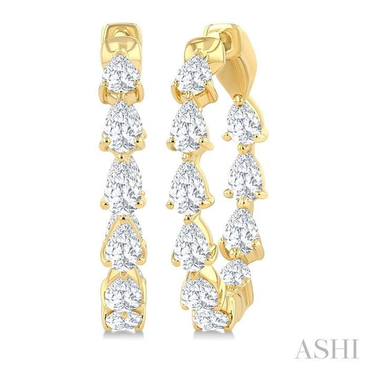 ASHI Pear Shape Inside-Out Diamond Fashion Hoop Earrings 627H0PPFGERYG-PR-2.0