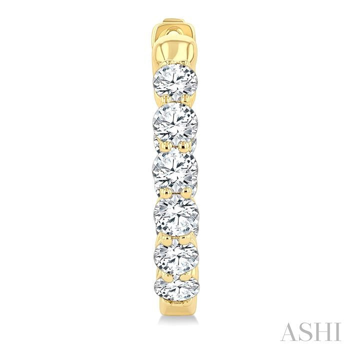 ASHI Round Shape Inside-Out Diamond Fashion Hoop Earrings 627H0PPFGERYG-RD-2.0