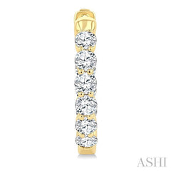 ASHI Round Shape Inside-Out Diamond Fashion Hoop Earrings 627H0PPFGERYG-RD-2.0