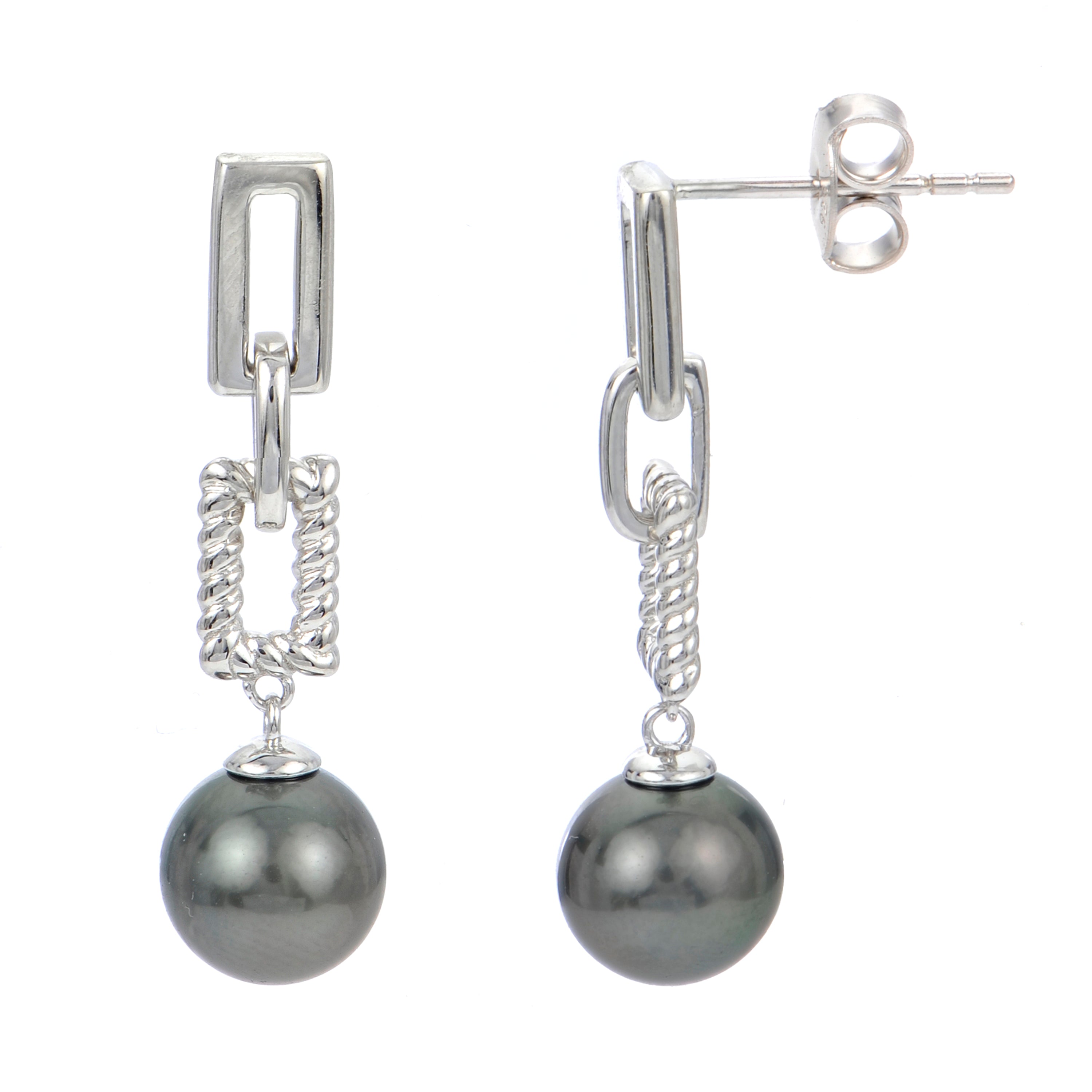 Parkplace Pearls Sterling Silver Tahitian Pearl Earring 628458/B