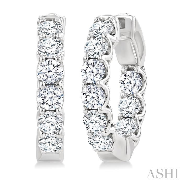 ASHI Inside-Out Diamond Round Hoop Earrings 628E0PPFGERWG-3.00