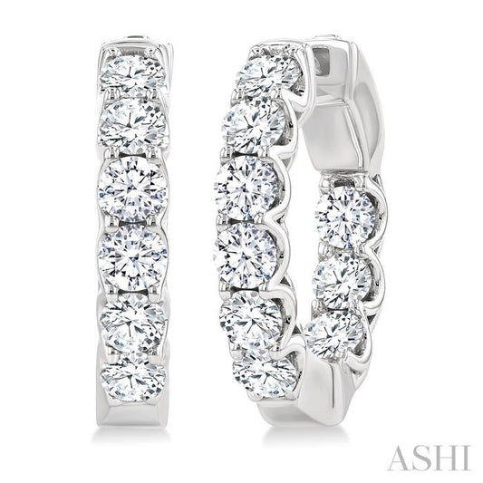ASHI Inside-Out Diamond Round Hoop Earrings 628E0PPFGERWG-3.00