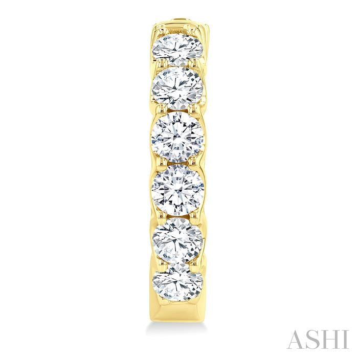 ASHI Inside-Out Diamond Round Hoop Earrings 628E0PPFGERYG-3.00