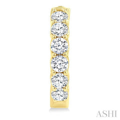 ASHI Inside-Out Diamond Round Hoop Earrings 628E0PPFGERYG-3.00