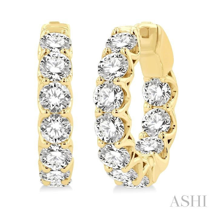 ASHI Inside-Out Diamond Round Hoop Earrings 628E0PPFGERYG-5.00