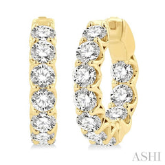 ASHI Inside-Out Diamond Round Hoop Earrings 628E0PPFGERYG-5.00