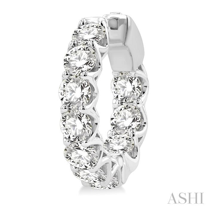 ASHI Inside-Out Diamond Round Hoop Earrings 628E0PPFHERWG-5.00