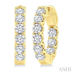 ASHI Inside-Out Diamond Round Hoop Earrings 628E0PPFHERYG-3.00