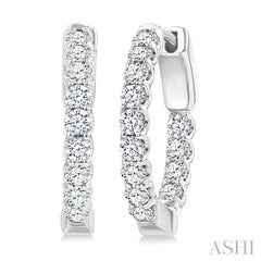 ASHI Inside-Out Diamond Round Hoop Earrings 628E1PPFGERWG