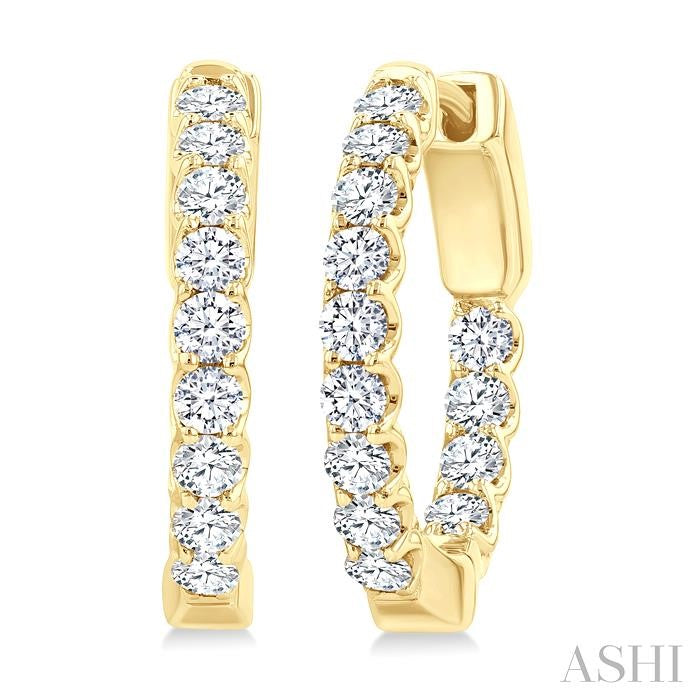 ASHI Inside-Out Diamond Round Hoop Earrings 628E1PPFGERYG