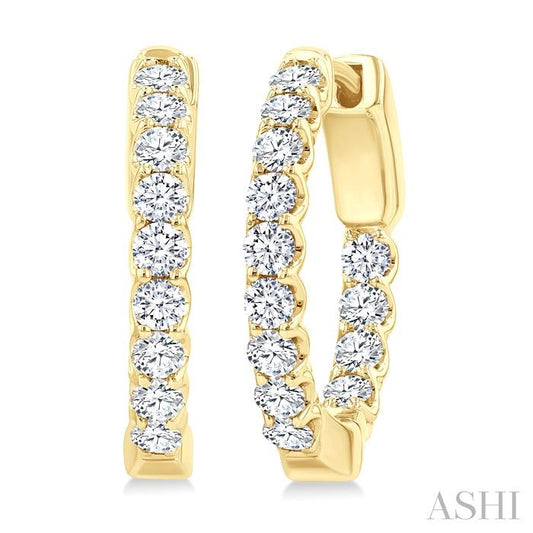 ASHI Inside-Out Diamond Round Hoop Earrings 628E1PPFGERYG
