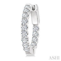 ASHI Inside-Out Diamond Round Hoop Earrings 628E1PPFHERWG