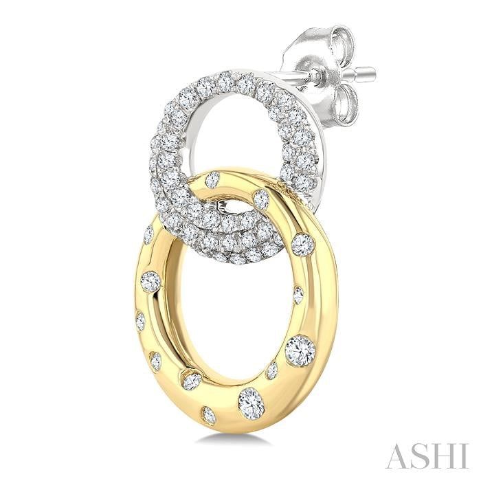 ASHI Circle Interlock Diamond Fashion Earrings 628H3PPFGERYW