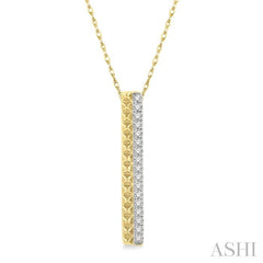 ASHI Vertical Bar Diamond Pendant 629B8PPFHPDYG