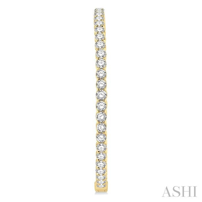 ASHI Inside-Out Diamond Hoop Earrings 629C0PPFGERYG-10.00