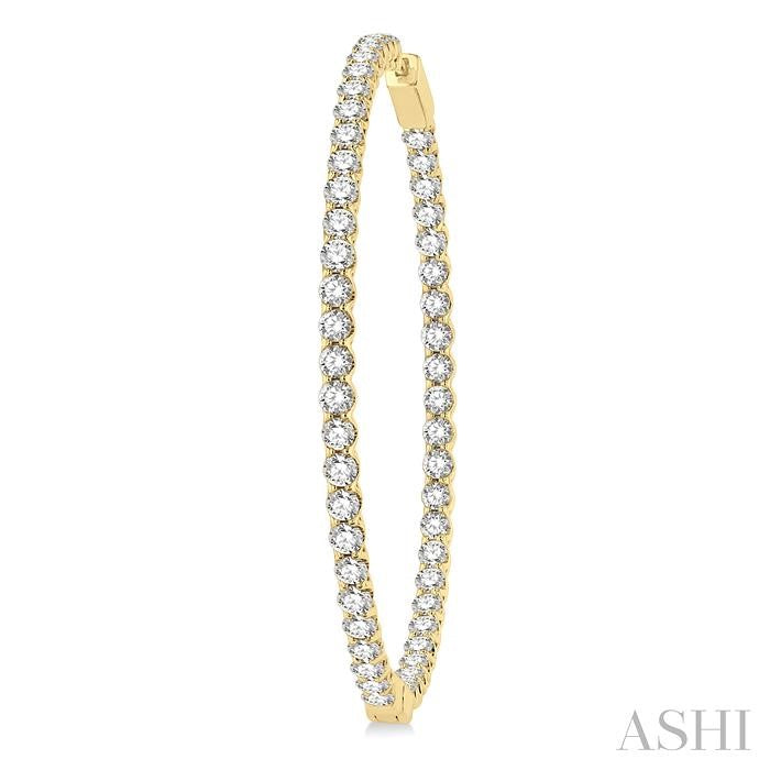 ASHI Inside-Out Diamond Hoop Earrings 629C0PPFGERYG-7.00