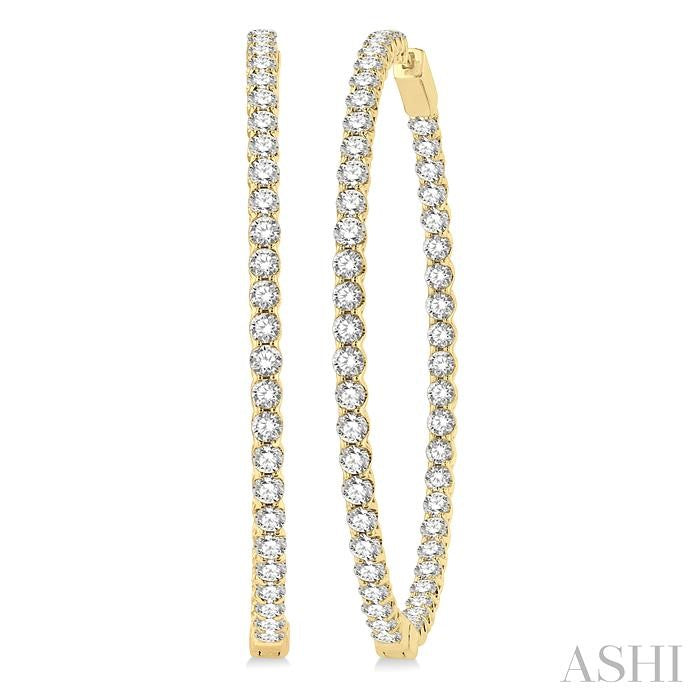 ASHI Inside-Out Diamond Hoop Earrings 629C0PPFGERYG-7.00
