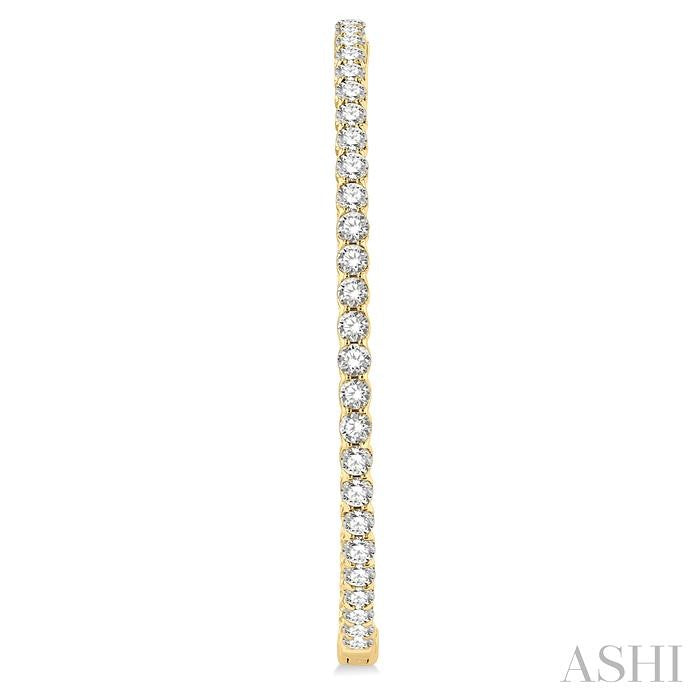 ASHI Inside-Out Diamond Hoop Earrings 629C0PPFGERYG-7.00