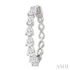 ASHI Pear Shape North-South Diamond Fashion Hoop Earrings 629D0PPFHERWG-1.5-PR