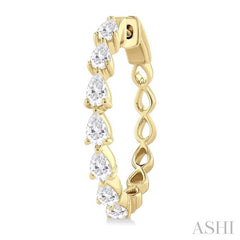 ASHI Pear Shape North-South Diamond Fashion Hoop Earrings 629D0PPFHERYG-1.5-PR