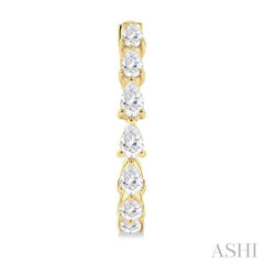ASHI Pear Shape North-South Diamond Fashion Hoop Earrings 629D0PPFHERYG-1.5-PR