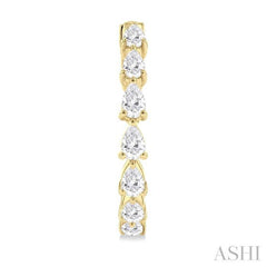 ASHI Pear Shape North-South Diamond Fashion Hoop Earrings 629D0PPFHERYG-1.5-PR
