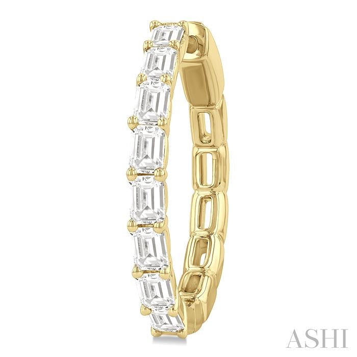 ASHI Emerald Shape North-South Diamond Fashion Hoop Earrings 629D0PPFHERYG-1.9-OC