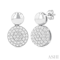 ASHI Pave-Set Round Shape Diamond Fashion Earrings 629F5PPTSERWG-RD