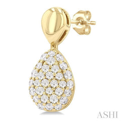 ASHI Pave-Set Pear Shape Diamond Fashion Earrings 629F5PPTSERYG-PR