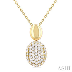 ASHI Pave-Set Oval Shape Pave Diamond Fashion Pendant 629F6PPTSPDYG-OV