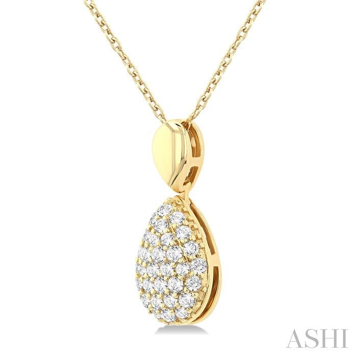 ASHI Pave-Set Pear Shape Diamond Fashion Pendant 629F6PPTSPDYG-PR