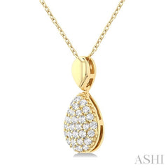 ASHI Pave-Set Pear Shape Diamond Fashion Pendant 629F6PPTSPDYG-PR