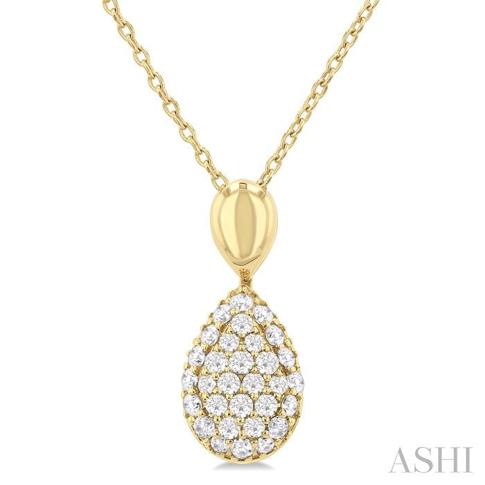 ASHI Pave-Set Pear Shape Diamond Fashion Pendant 629F6PPTSPDYG-PR