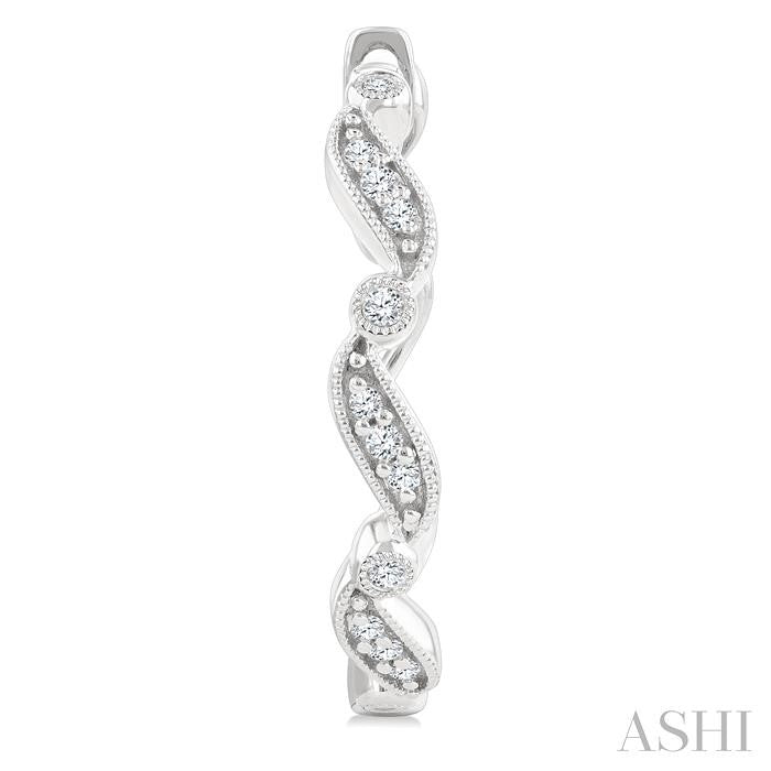 ASHI Wave Diamond Fashion Hoop Earrings 629H8PPTSERWG