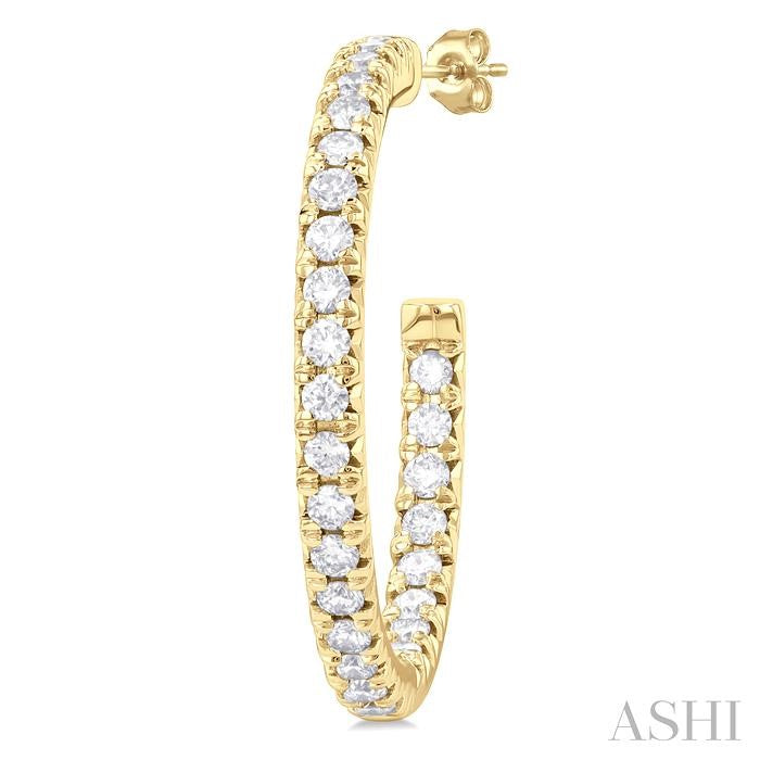 ASHI Pave Set Inside-Out Diamond Half Hoop Earrings 630D1PPFGERYG