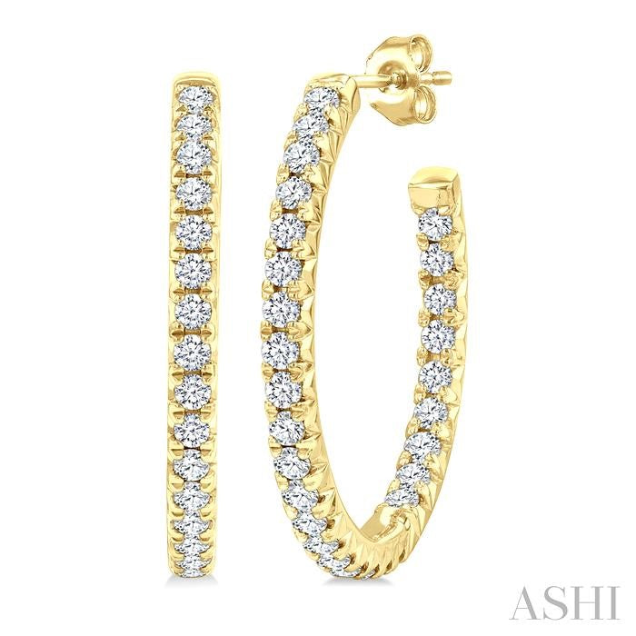 ASHI Pave Set Inside-Out Diamond Half Hoop Earrings 630D2PPFGERYG