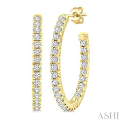 ASHI Pave Set Inside-Out Diamond Half Hoop Earrings 630D2PPFGERYG