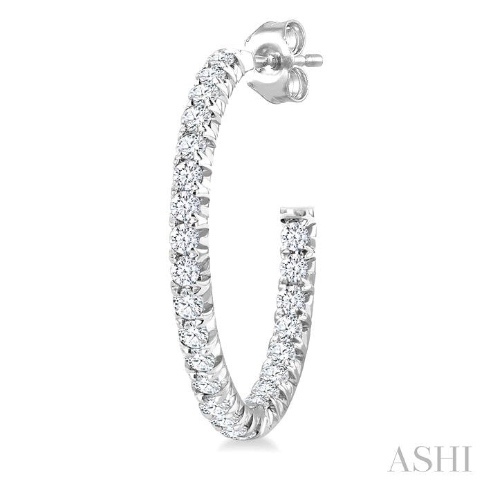 ASHI Pave Set Inside-Out Diamond Half Hoop Earrings 630D3PPFGERWG