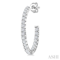 ASHI Pave Set Inside-Out Diamond Half Hoop Earrings 630D3PPFGERWG