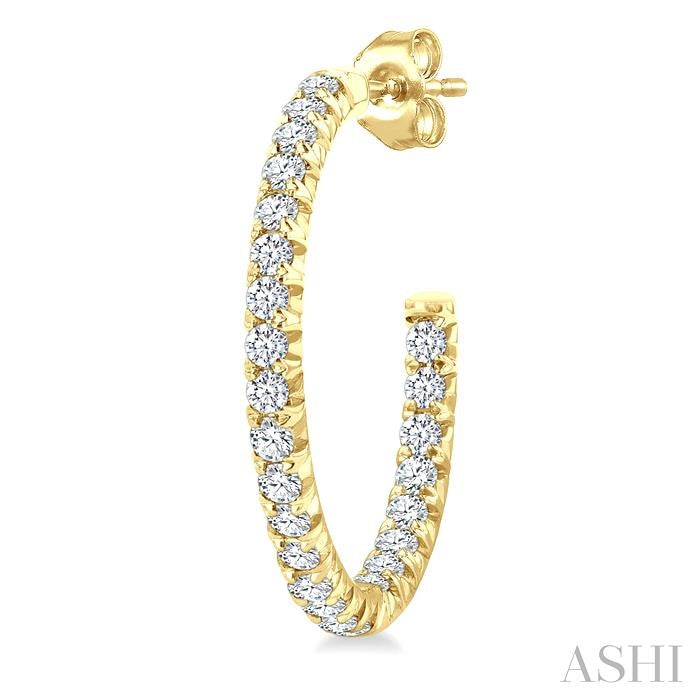 ASHI Pave Set Inside-Out Diamond Half Hoop Earrings 630D3PPFGERYG
