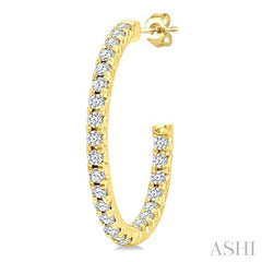 ASHI Pave Set Inside-Out Diamond Half Hoop Earrings 630D5PPFGERYG