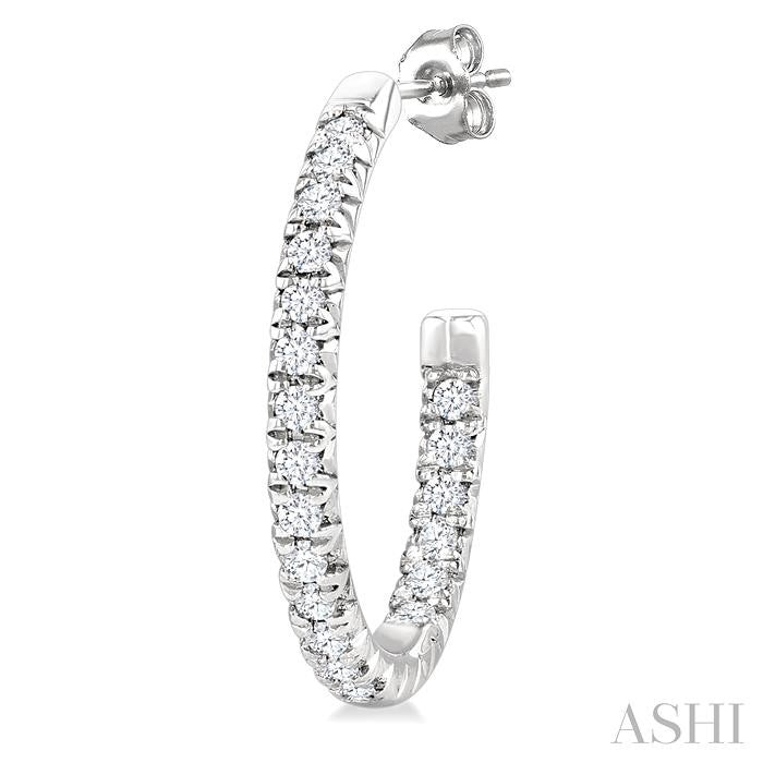 ASHI Pave Set Inside-Out Diamond Half Hoop Earrings 630D8PPFGERWG