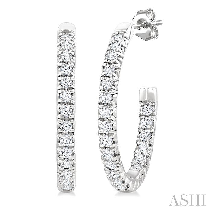ASHI Pave Set Inside-Out Diamond Half Hoop Earrings 630D8PPFGERWG