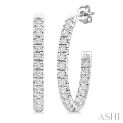 ASHI Pave Set Inside-Out Diamond Half Hoop Earrings 630D8PPFGERWG