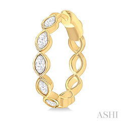 ASHI Marquise Shape Bezel Set Diamond Fashion Hoop Earrings 630F0PPFGERYG-MQ