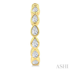 ASHI Pear Shape Bezel Set Diamond Fashion Hoop Earrings 630F1PPFGERYG-PR