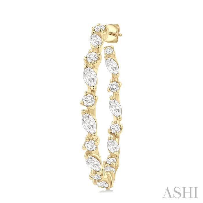 ASHI Diamond Fashion Hoop Earrings 630G0PPFGERYG-1.15