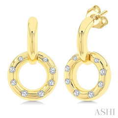 ASHI Circle Diamond Fashion Earrings 630J8PPTGERYG