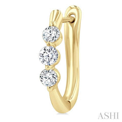 ASHI 3 Stone Diamond Hoop Earrings 631F3PPFGERYG