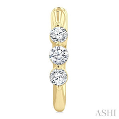 ASHI 3 Stone Diamond Hoop Earrings 631F3PPFGERYG